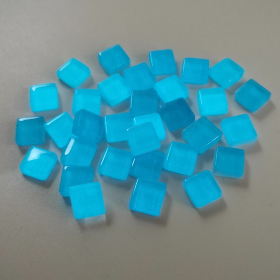 Soft Glas, 10x10mm, Självlysande, Blue, 100g