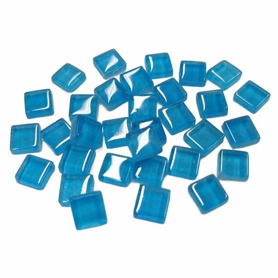 Soft Glas, 10x10mm, Självlysande, Blue, 100g