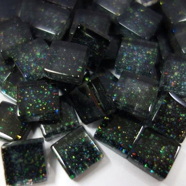 Mini Glitter, 1x1 cm, Black 50 g
