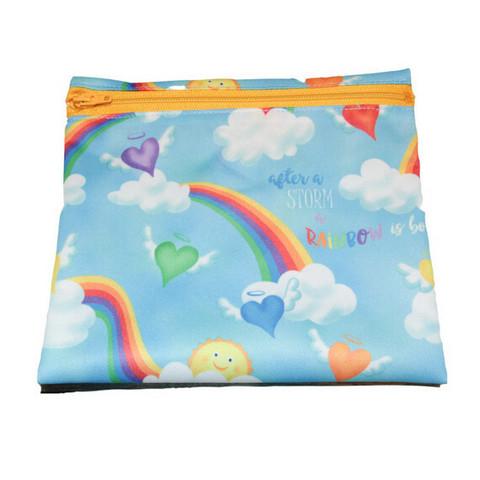 Royalkestot minipussi vetoketjulla 17x13-15 cm Sateenkaaret
