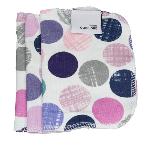 Kestoarkki, nenäliina 22x16 cm 3 kpl setti trikoo Dots pink