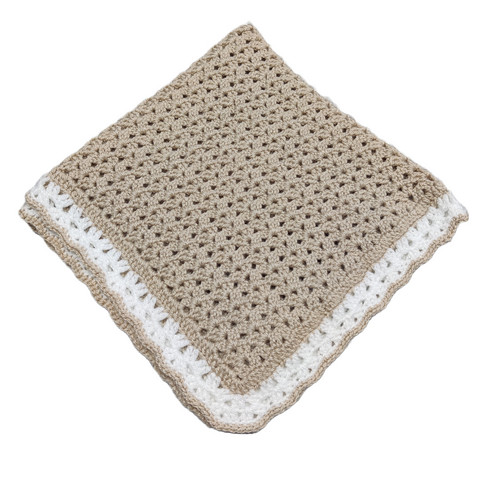 Neulepeitto beige raidalla noin  50x50 cm