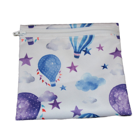 Royalkestot minipussi vetoketjulla 16x16 cm Kuumailmapallo violetti