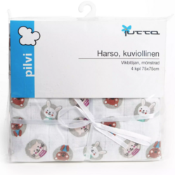 Jutta vaippaharso kuviollinen 75x75 cm 4 kpl setti