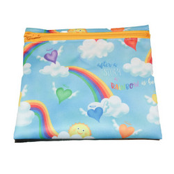 Royalkestot minipussi vetoketjulla 17x13-15 cm Sateenkaaret