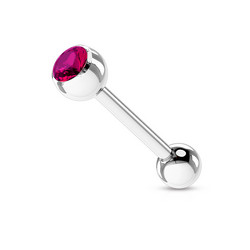 Kielikoru, Barbell 1,6mm Kristalli (fuksia)