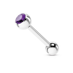 Kielikoru, Barbell 1,6mm Kristalli (sinivioletti)
