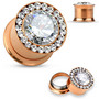 Plugi 8mm, Large Centered CZ in Rosegold