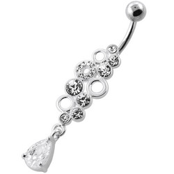 Hopeinen napakoru, Kirkas kristalli, Modern Lace (8mm)