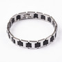 Kirurginteräsrannekoru, Stainless Steel Black Squares