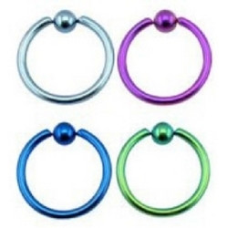 Lävistysrengas, BCR (kirurginteräs) 1,2mm/12mm/4mm (anodisoitu)