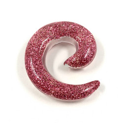Venytyskoru, spiraali Pink Glitter 12mm (vaaleanpunainen)