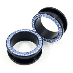 Tunneli 24mm, Light Blue Crystals (akryyli)