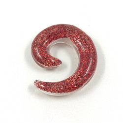 Venytyskoru, spiraali Red Glitter 12mm (tummanpunainen)