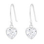 Hopeiset korvakorut, Small Crystal Heart -kirkkaat sydänkorvakorut