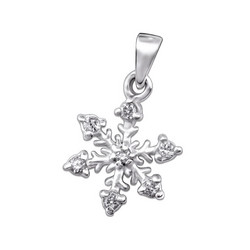 Hopeinen riipus, Lumihiutale (Cubic Zirconia)
