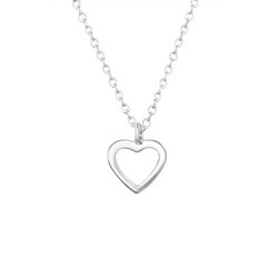 Hopeinen kaulakoru, Mini Open Heart (sydän)