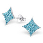Hopeiset korvanapit, Aqua Bohemica (turkoosi neliö)