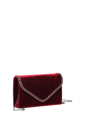 Laukku, BESTINI|Burgundy Velvet Handbag  (viininpunainen samettilaukku)