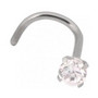 Nenäkoru, nenänappi Steel Crystal  (0,8mm/2mm)