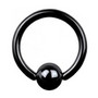 Lävistysrengas, BCR, (titaani blackline) 1,2mm/10mm/5mm pallo