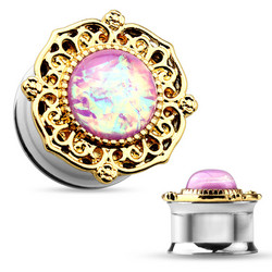 Plugi 12mm, Gold Tribal Plate