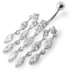 Hopeinen napakoru, Kirkas kristalli, Chandelier (8mm)