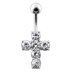 Hopeinen napakoru titaanivarrella|Crystal Cross -kimaltava risti