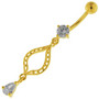 Hopeinen napakoru kirurginteräsvarrella (8mm), Delicate Lace with Yellow Gold Plating