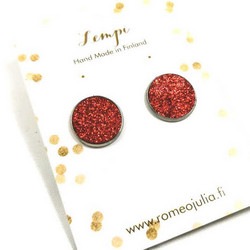 LEMPI-korvanapit, Veera (tummanpunainen glitter, L)