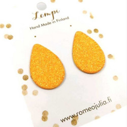 LEMPI-korvanapit, Pisara XL (aprikoosi glitter)