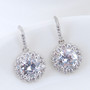 Juhlakorvakorut, ROMANCE/Round CZ Earrings in Silver