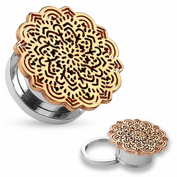 Plugi 10mm, Rosegold mandala