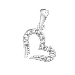 Hopeinen riipus, Luxurious Modern Heart Pendant