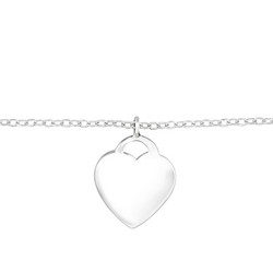Hopeinen rannekoru, Simple Silver Heart Bracelet