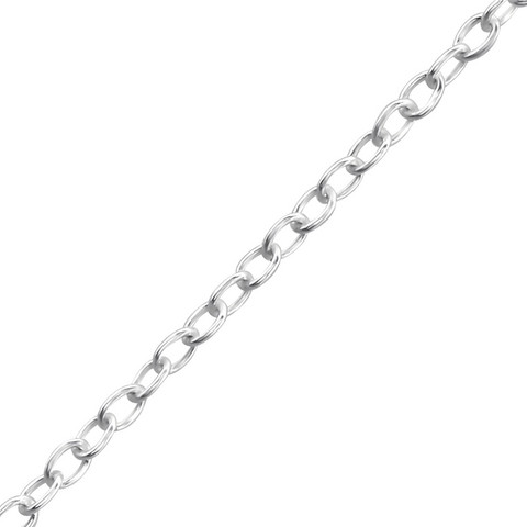 Hopeinen riipusketju, Silver Cable Chain 42cm + 3cm