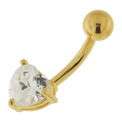 Hopeinen napakoru, Crystal Heart in Gold (eri pituuksia)