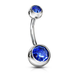 Napakoru, Double Jewel Navel Ring in D. Blue