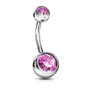 Napakoru, Double Jewel Navel Ring in Pink