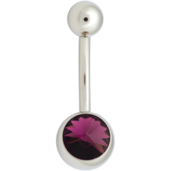 Napakoru, High Pointed Jewel Navel Ring in D. Purple