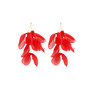 Korvakorut, FRENCH RIVIERA|Long Red Flower Earrings