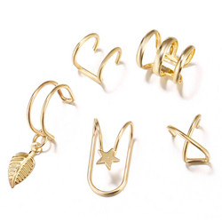 Kiipijäsetti/Ear Cuffs, Non-Piercing Cartilage in Gold