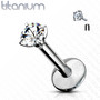 Rustokoru/traguskoru, Titanium Round Large 4mm CZ