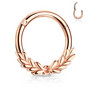Lävistysrengas, Laurel Leaves Front Hinged Hoop Rings in Rosegold