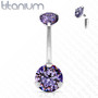Napakoru,Titanium Prong Set Round CZ in Light Purple