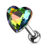 Rustokoru/traguskoru, Heart Crystal Top in Multicolor Green