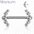 Nännikoru, Titanium Barbells with 5 Bezel Set CZ in Clear