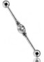 Industrial, Jewelled Barbell with Cubic Zirconia