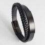 Keinonahkainen rannekoru, All Black Faux Leather Bracelet