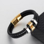 Keinonahkainen rannekoru, Black Bracelet with Gold Details